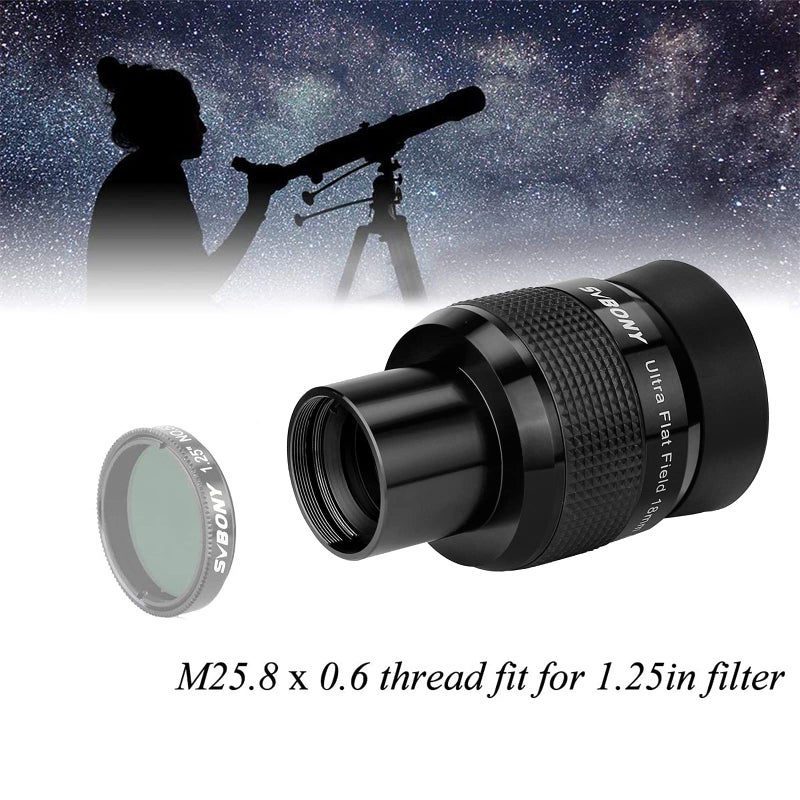 SVBONY SV190 Ultra Flat Field Eyepiece, 1.25 Inch UF 18mm Telescope Eyepiece, Fully Multi-Coated Feature Blackened Lens Edges - Image 5