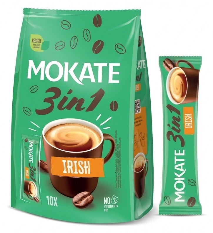 MOKATE 3 in 1 Irish Instant Coffee 10 Sachets 170g - Image 1