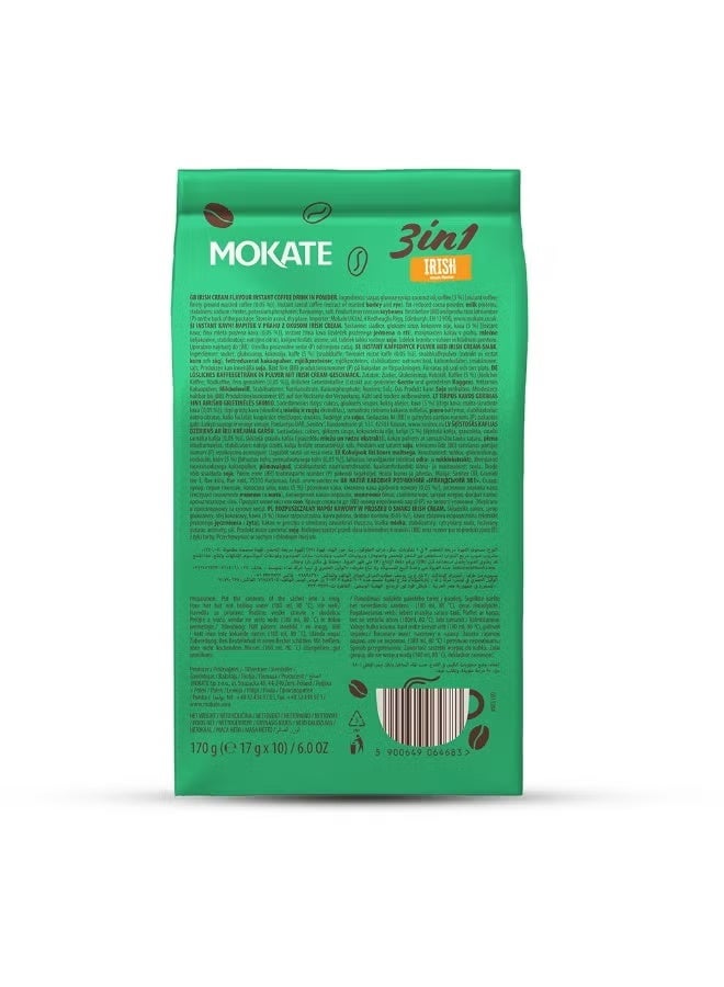 MOKATE 3 in 1 Irish Instant Coffee 10 Sachets 170g - Image 3