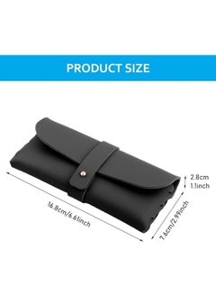 ShebSheb 2 PCS PU Leather Eyeglass Case Sunglasses Bag Portable Anti-Scratch Sun Glasses Storage Bag  Anti-Stress Eyeglasses Pouch Bag for Women Men Glasses Protective Case for Travel Home  - Image 4