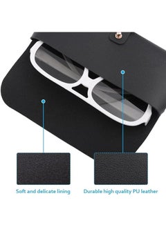 ShebSheb 2 PCS PU Leather Eyeglass Case Sunglasses Bag Portable Anti-Scratch Sun Glasses Storage Bag  Anti-Stress Eyeglasses Pouch Bag for Women Men Glasses Protective Case for Travel Home  - Image 3