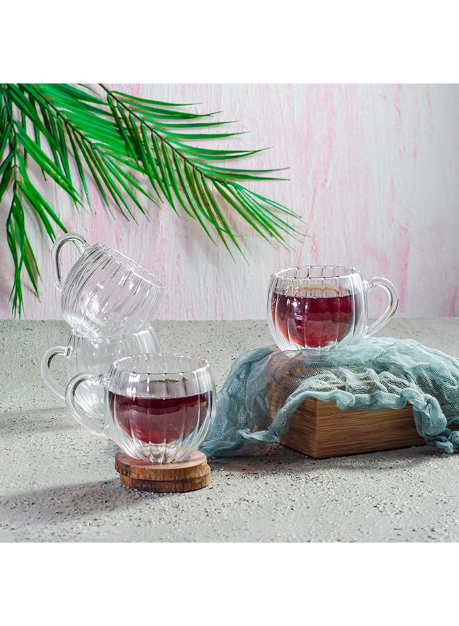 Home Pro 6-Piece Strips Double Glass Espresso Mug