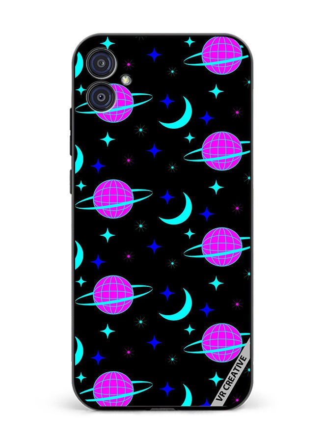 VR CREATIVE Protective Case Cover For Samsung Galaxy M04/F04 Pattern On Black Design Multicolour - Image 1