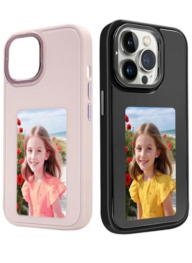 Generic - Smart NFC Ink Phone Case Compatible for iPhone 16 Pro Max, Customizable E-Ink Screen DIY Images Long-Lasting Display Fast Transmission (Pink) - Image 1