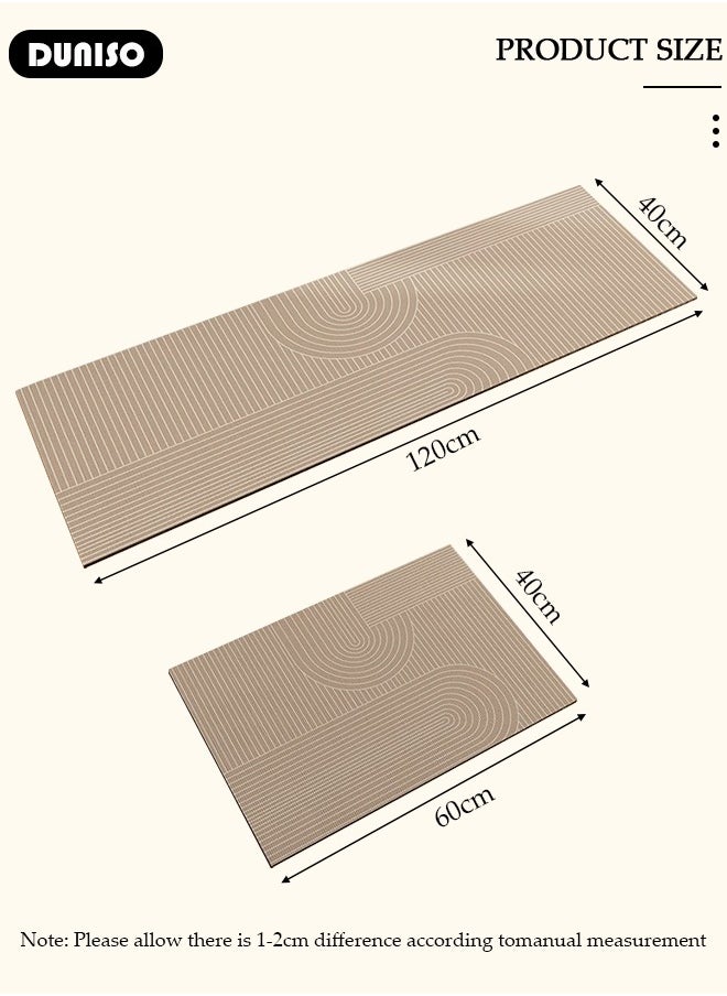 DUNISO 2 PCS  Kitchen Mats and Rugs Set , Non Slip Heavy Duty Standing Mat, Quick Dry Diatom Mud Floor Mat,  Extra Soft and Absorbent Floor Mats for  Kitchen, Bath, Office, Laundry(40*60cm+40*120cm)  - Image 4