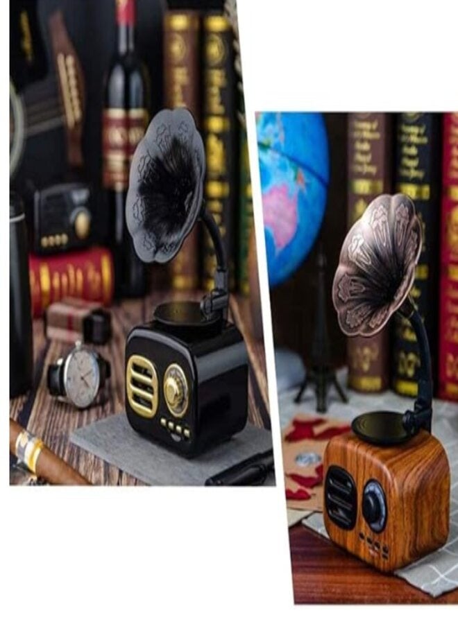 Mini classic radio bluetooth speaker record player vintage retro speaker gramophone radio stereo sound box mini wireless speaker - Image 4