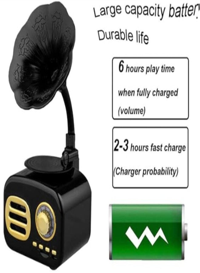 Mini classic radio bluetooth speaker record player vintage retro speaker gramophone radio stereo sound box mini wireless speaker - Image 3