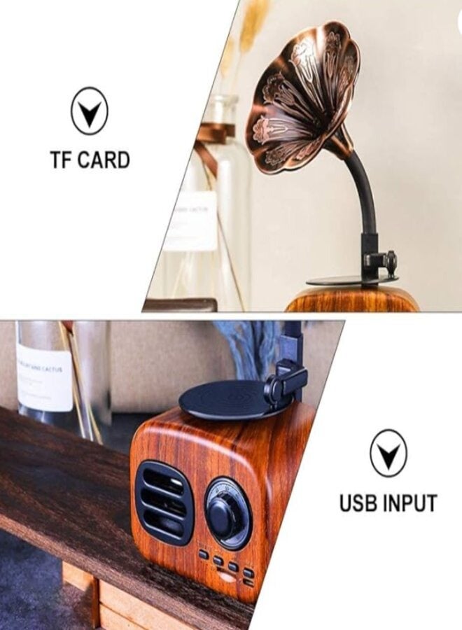 Mini classic radio bluetooth speaker record player vintage retro speaker gramophone radio stereo sound box mini wireless speaker - Image 5