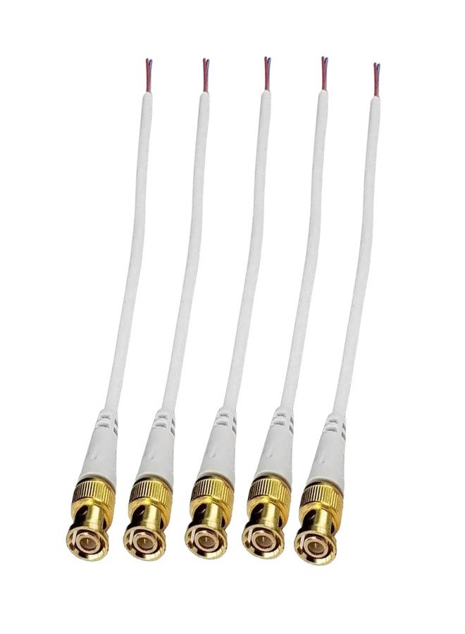 Homenique BNC Connectors with Copper Cable White-Pack of-5