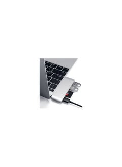 CATANES USB C Hub Adapter for MacBook Pro with Type C Charging Port, Dual USB 3.0, SD Card and Micro Card Reader Compatible with MacBook Pro 13” and 15” Multiport 5-in-1 Extension Pass Through Hub Silver  - Image 1