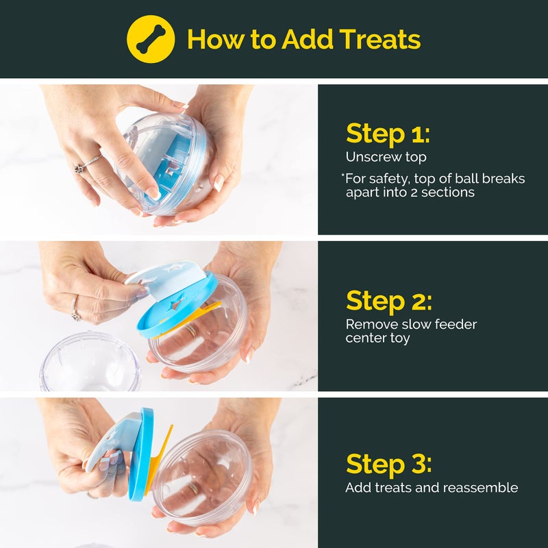 Pet Zone IQ Treat Ball Dog Treat Dispenser Toy Ball Interactive Toy - 4" Stimulation, Slow Feeder - Image 5