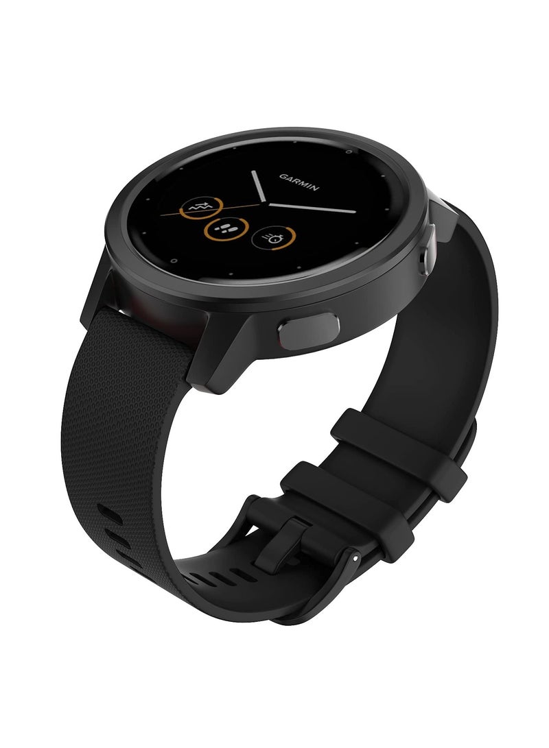 Watch Band for Garmin Vivoactive 4 Soft Silicone Replacement Watch Straps Compatible with Samsng Galaxy 46mm/Gear S3 Frontier Amazfit GTR 3 Pro WristBand (Black-22mm) - Image 2