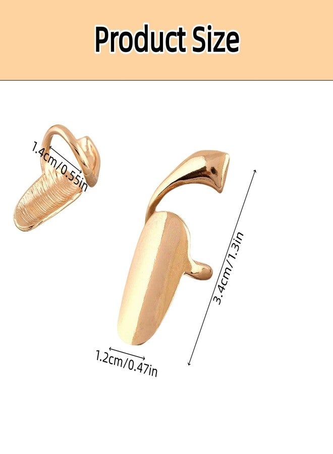 VrotQyn 8Pcs Gold Metal Fingernail Rings Adjustable Opening, Fingertip Protective Caps Nail Art Decoration Accessories for Women Girls Party Cosplay - Image 2