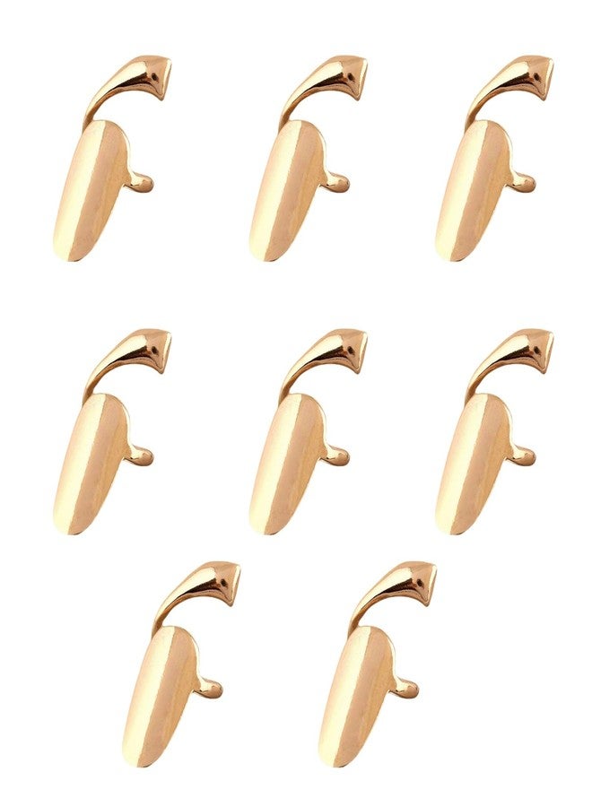 VrotQyn 8Pcs Gold Metal Fingernail Rings Adjustable Opening, Fingertip Protective Caps Nail Art Decoration Accessories for Women Girls Party Cosplay - Image 1
