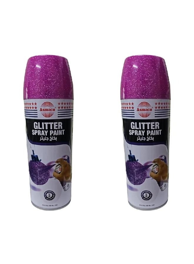 اسماكو بخاخ طلاء جليتر - بنفسجي - 400 مل - مجموعة قطعتين