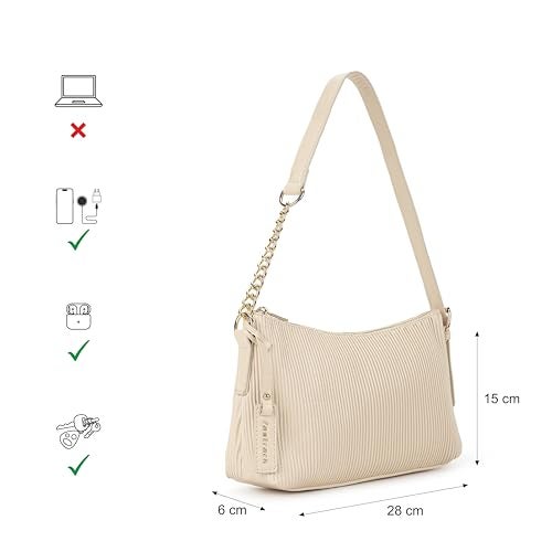 Fastrack Casual Shoulder Bag with Top Zipper Closure for Girls, Medium Size with Internal Zipper, Made with High-Quality Faux Leather, Versatile and Durable Design - Image 4