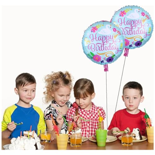 Wanna Party وانا بارتي 18" بالون سوان الزهور عيد ميلاد سعيد S40 - Image 5