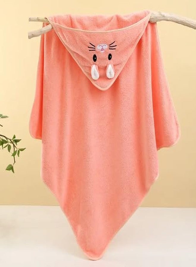 TEDDYIFY Premium Soft Bath Towel for Babies, Newborn, Infant and Toddler, Ultra Absorbent, Natural Baby Stuff Towel with Hood for Boy and Girl 0-5 Years (Peach Pink, 0-5 Years) - Image 2