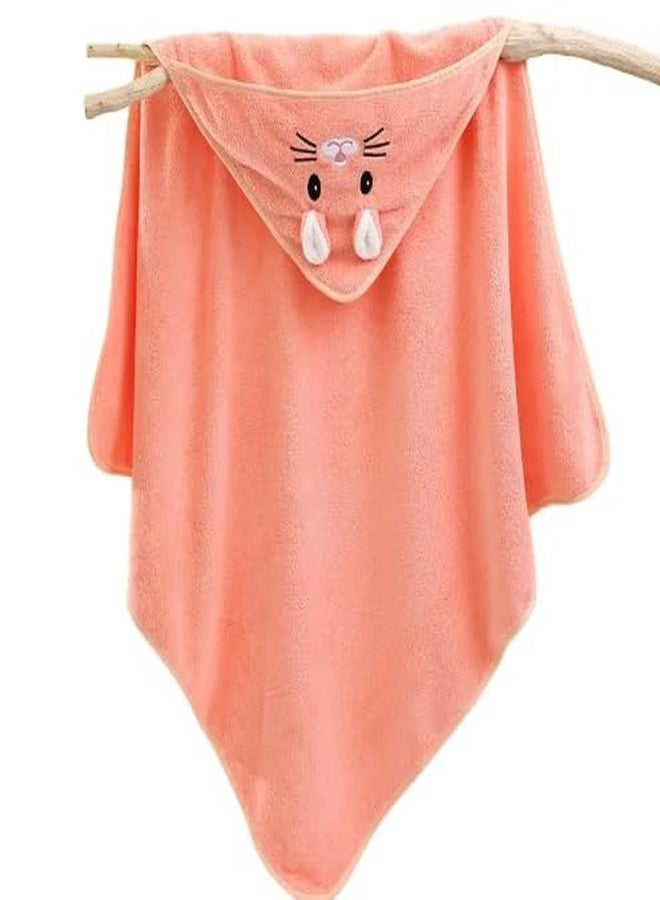 TEDDYIFY Premium Soft Bath Towel for Babies, Newborn, Infant and Toddler, Ultra Absorbent, Natural Baby Stuff Towel with Hood for Boy and Girl 0-5 Years (Peach Pink, 0-5 Years) - Image 1