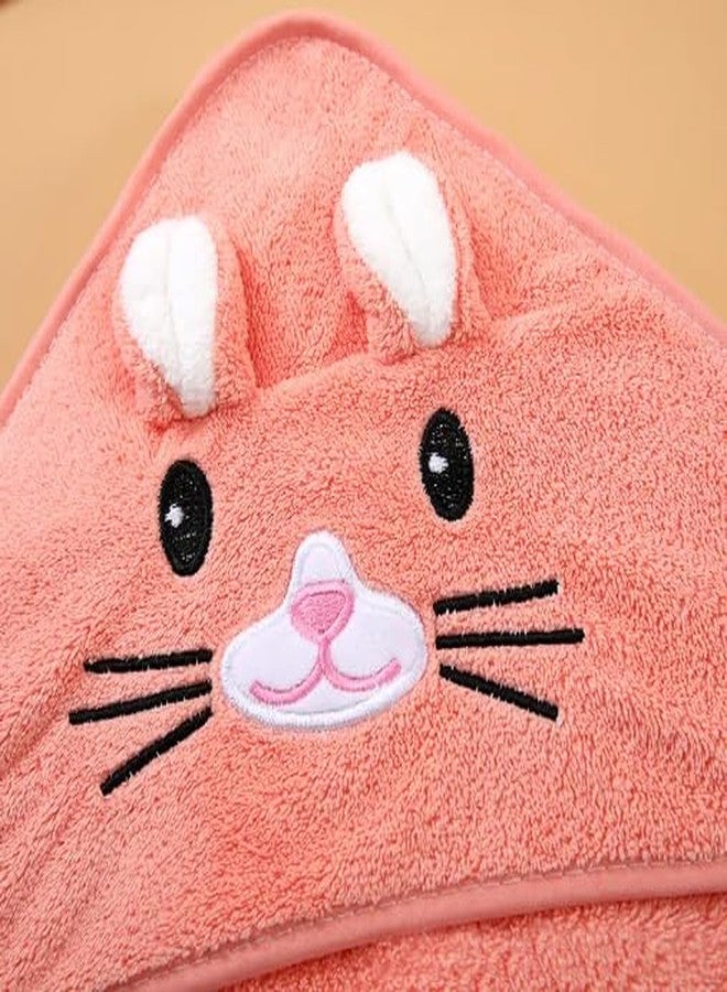TEDDYIFY Premium Soft Bath Towel for Babies, Newborn, Infant and Toddler, Ultra Absorbent, Natural Baby Stuff Towel with Hood for Boy and Girl 0-5 Years (Peach Pink, 0-5 Years) - Image 4