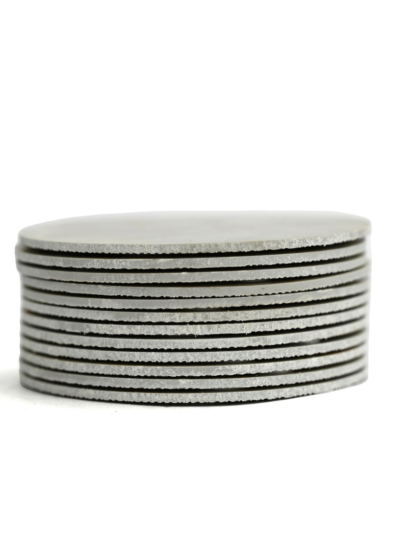 White Marble Coasters for Drinks, set of 12 Round Shape Modern Holder, Wide Drink Round Coasters, White Marble Coasters Made from Real Solid Marble  - Image 2
