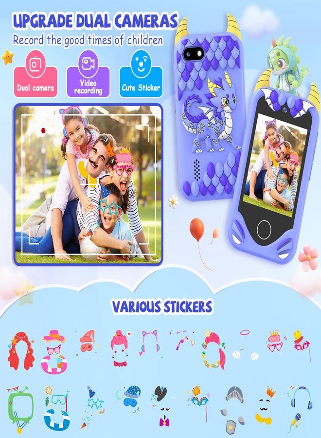 Yosfeng Kids Smart Phone for Girls Gifts - Toddler Birthday Gift for Age 3 4 5 6 Year Old, Kid Mobile Phone Learning Toy with Touchscreen, Dual Cameras, Learning, Music Player, Games with 32 GB Card - Image 4