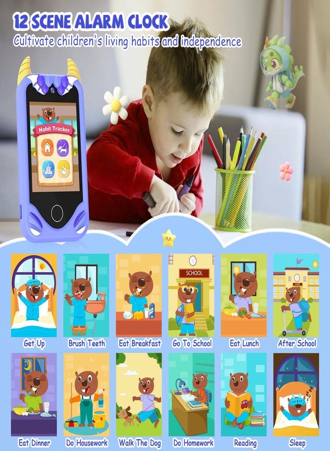 Yosfeng Kids Smart Phone for Girls Gifts - Toddler Birthday Gift for Age 3 4 5 6 Year Old, Kid Mobile Phone Learning Toy with Touchscreen, Dual Cameras, Learning, Music Player, Games with 32 GB Card - Image 3