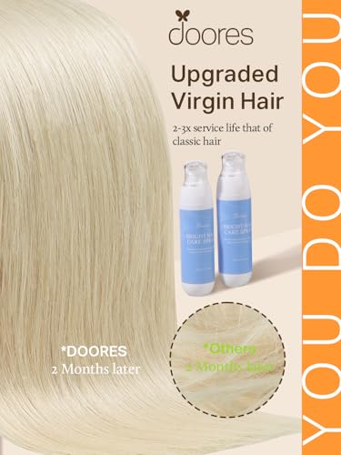 DOORES Tape in Extensions Human Hair Platinum Blonde 20 Inch 50g 20pcs Remy Hair Extensions Tape in Skin Weft Real Natural Straight Blonde Hair for Women - Image 5