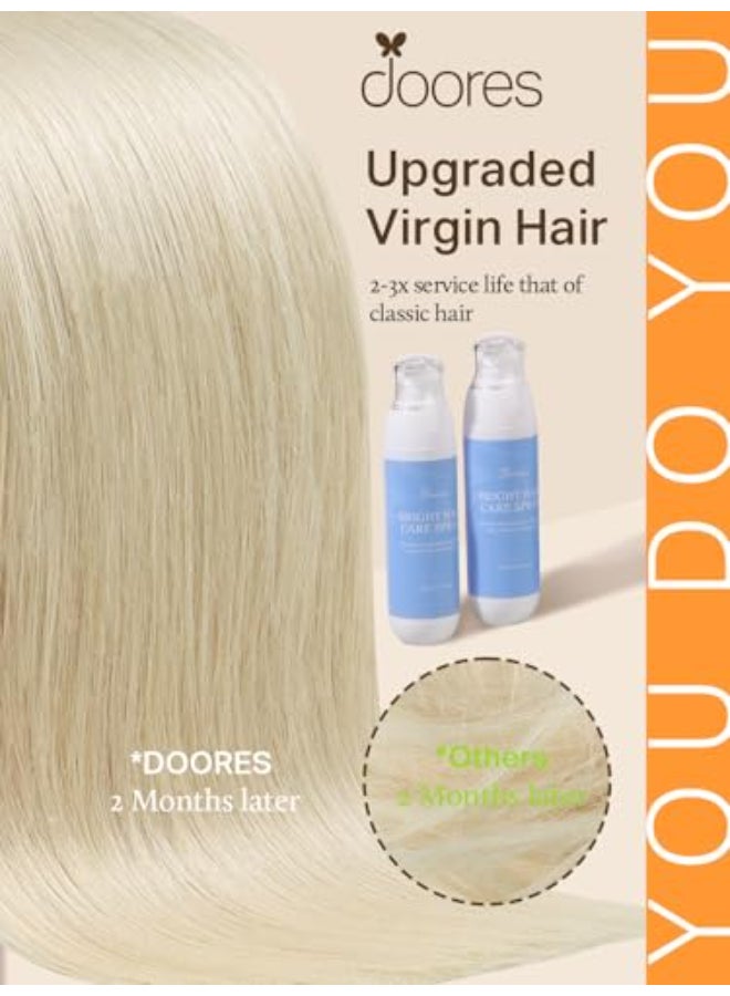 DOORES Tape in Extensions Human Hair Platinum Blonde 20 Inch 50g 20pcs Remy Hair Extensions Tape in Skin Weft Real Natural Straight Blonde Hair for Women - Image 4