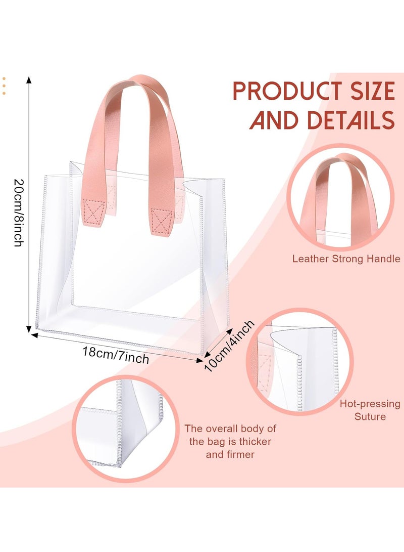 SYOSI 12pcs Clear Gift Bags with Handle Plastic Small Transparent Gift Wrap Tote Bag Reusable Heavy Duty Party Favor Bags in Bulk for Wedding Shopping Baby Shower 7.87 x 3.94 x 7.09 Inch - Image 5