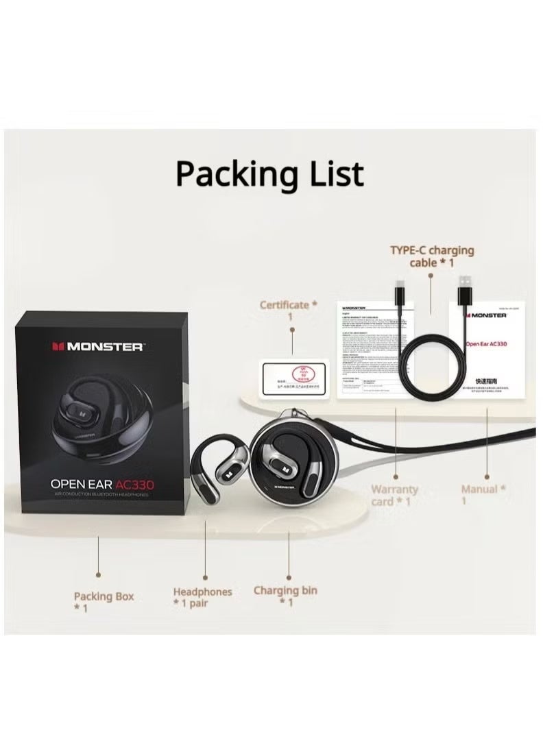 Monster Open-Ear Bluetooth 5.4 Wireless Earbuds – IPX5 Waterproof Sport Headphones with Mic, 8H Playtime, Immersive Sound, Secure Fit, Open Ear Hook Design for Running, Workout & Outdoor Use - Image 5