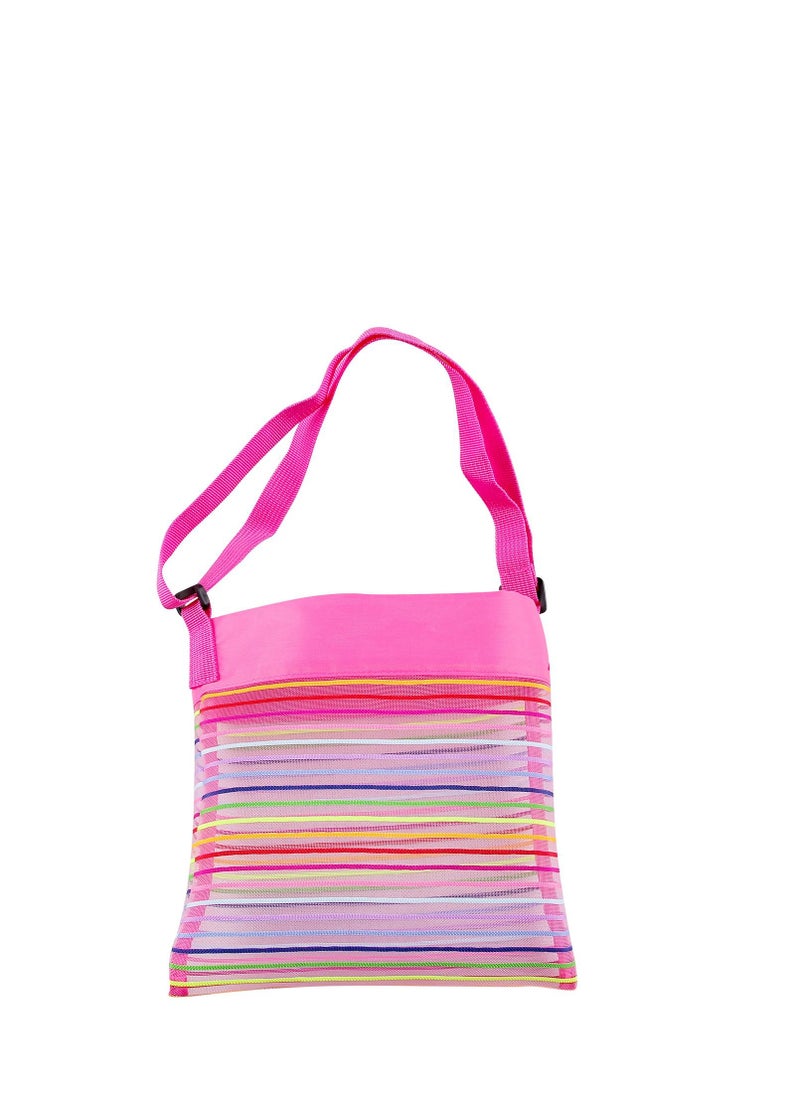 Y&D 5pcs Beach Tote Bag Beach Toy Storage Bag Beach Shell Bag Kids Beach Bag Mesh Pool Bag Rainbow Mesh Storage Toy Backpack  - Image 5