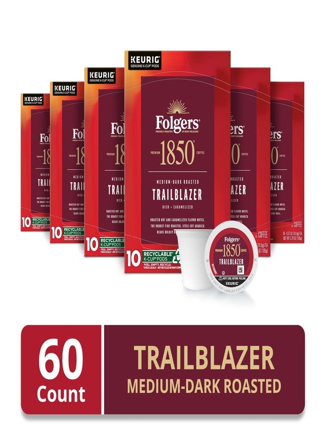 Folgers 1850 Trailblazer, Medium-Dark Roast Coffee, Keurig K-Cup Pods, 10-Count Boxes (Pack of 6) - Image 2