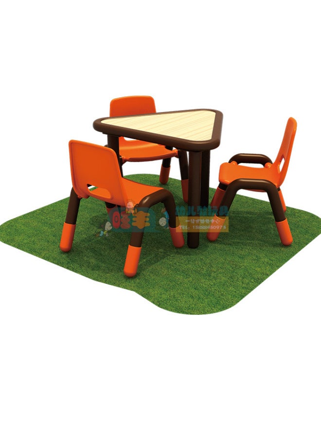 Qitele Kindergarten Children's Table And Chair School Table Rectangular Table Lifting Desk Round Table Half Round Table Moon Table - Image 4