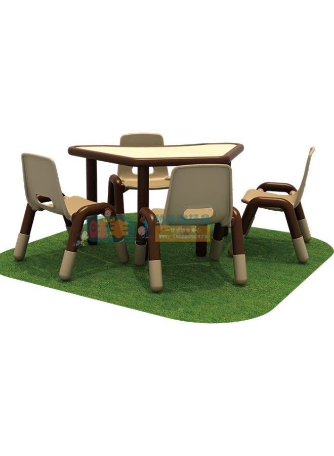 Qitele Kindergarten Children's Table And Chair School Table Rectangular Table Lifting Desk Round Table Half Round Table Moon Table - Image 5