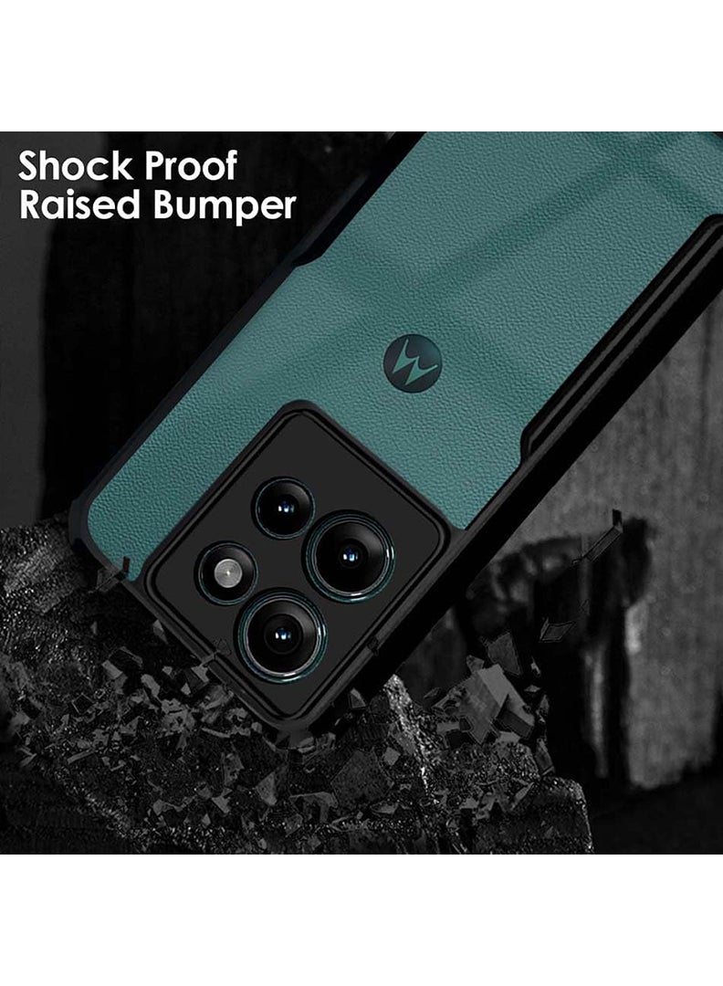 Case Up Case For Motorola Edge 50 Crystal Clear Tactical Back Cover Case With 360 Degree Protection, Shockproof Bumper Protective Phone Cover, Anti-Scratch Hard PC Back (Clear) - Image 4