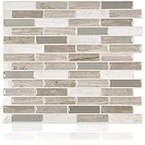 Smart Tiles Smart Tiles Authentic Premium Peel and Stick Classic Earth Tone Backsplash Self-Adhesive Wall Tiles (4 Sheets of  - Image 1