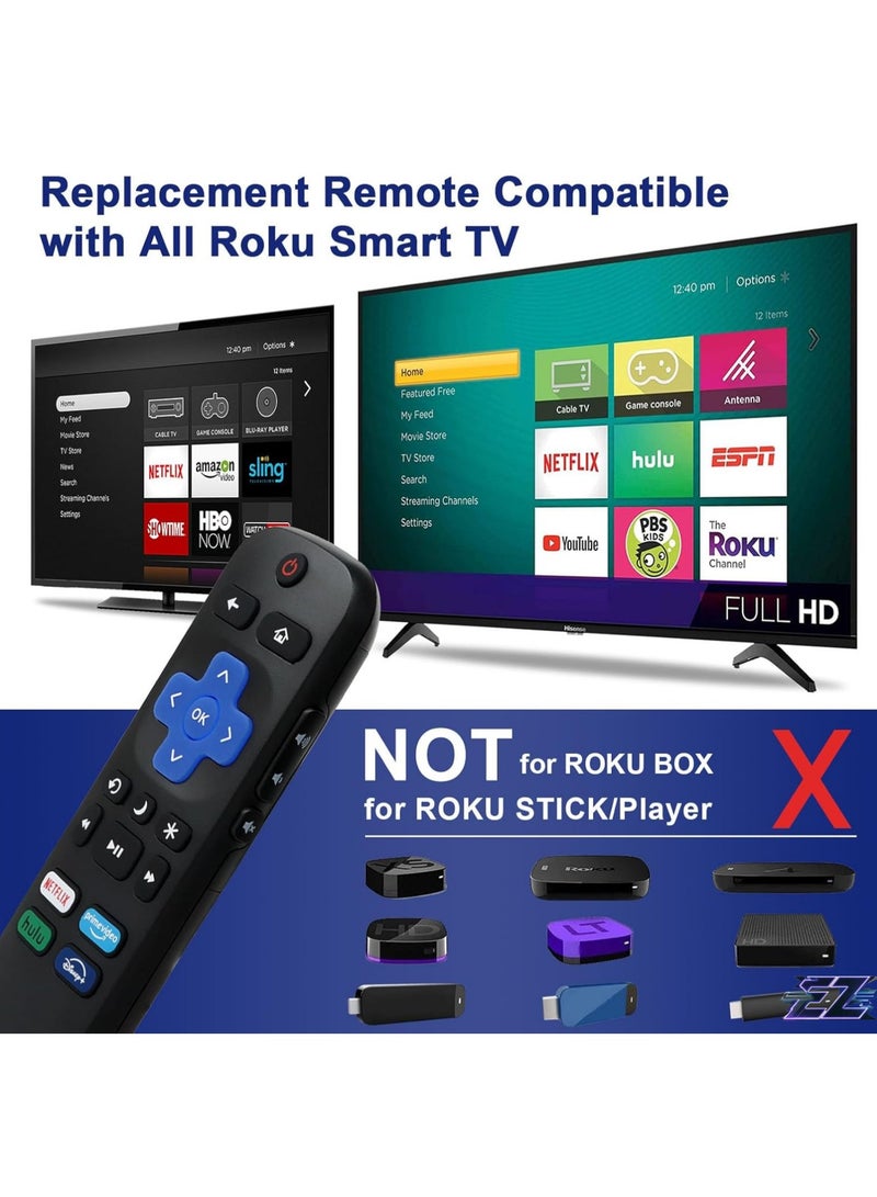 ELTRAZONE Universal Remote Control Fits All Roku Smart TVs, Replacement Compatible with TCL Roku/Hisense Roku/Sharp Roku/Insignia Roku TV etc, NOT Fit for Roku Stick & Box with battery - Image 2