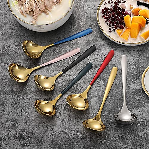 MBBITL Black Gold Soup Ladle Colander Slotted Spoon Set Skimmer Strainer Gravy Sauce Server Stainless Steel - Image 5