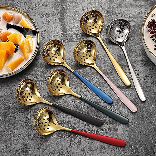 MBBITL Black Gold Soup Ladle Colander Slotted Spoon Set Skimmer Strainer Gravy Sauce Server Stainless Steel - Image 4