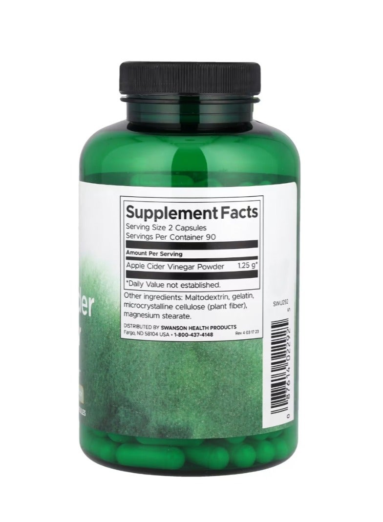 سوانسون خل التفاح عالي الفعالية 625 ملجم 180 كبسولة - Image 2