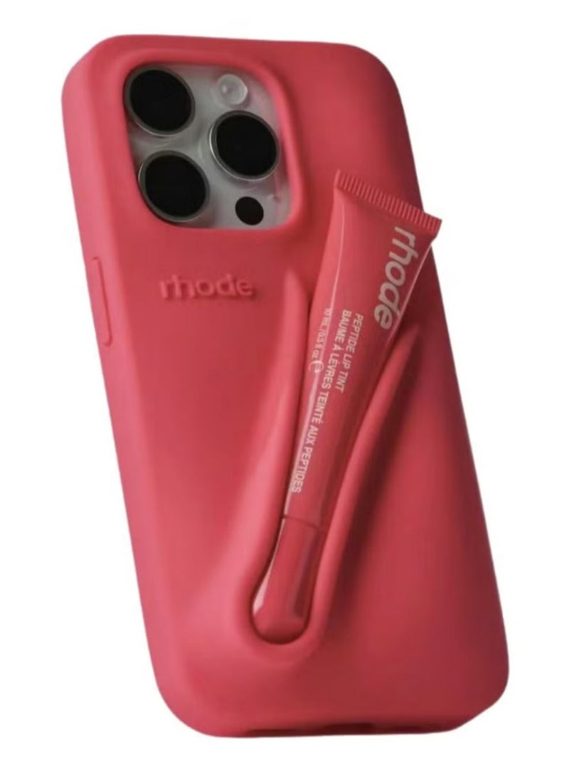 rhode Silicone Lip Balm Holder for Phone, Adhesive Back Sticker for Lip Balm, Stick-On Phone Case Accessory for iPhone (Guava Spritz) - Image 1