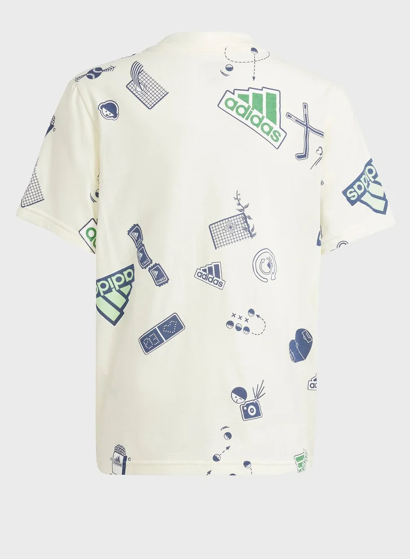 adidas تي شيرت ماركة لوف للأطفال