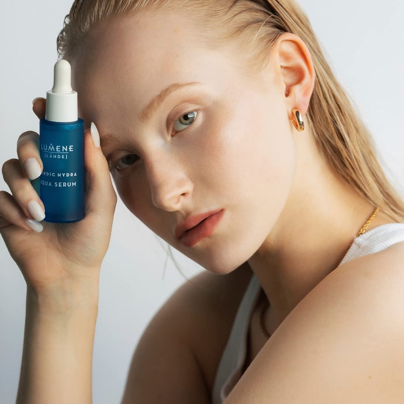 Lumene Nordic Hydra Arctic Dew Quenching Aqua Face Serum - Pure Concentrated Skin Hydration + Arctic Spring Water for Lasting Dewy Skin - Nordic Red Algae + Hyaluronic Acid Hydrating Serum (1 fl oz) - Image 4
