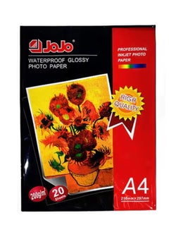 JOJO A4 Photo Paper, 20 sheets Waterproof Glossy for Photo Paper  - Image 1