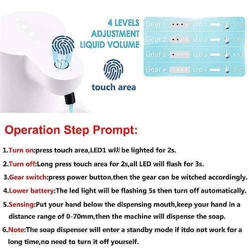 Supvox® Auto Soap Dispenser Smart Soap Foamer Dispenser No-Touch Automatic Fine Foam 420ml Hand Wash Foamer Handwash for Kitchen Bathroom Office Public Area - Image 3