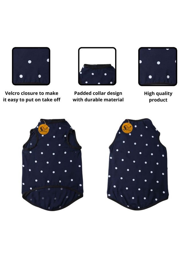 Sage Square Crazy Printed Dog T-Shirt, Trending Dog T-Shirt, Ultra Soft & Light Weight, Comfortable & Breathable Dog Apparel, Trendy Outfit (Large - 20 Inch) (Polka Blue)  - Image 4