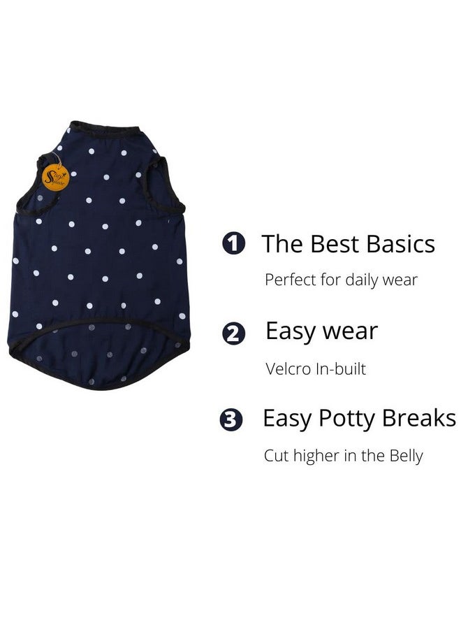 Sage Square Crazy Printed Dog T-Shirt, Trending Dog T-Shirt, Ultra Soft & Light Weight, Comfortable & Breathable Dog Apparel, Trendy Outfit (Large - 20 Inch) (Polka Blue)  - Image 5