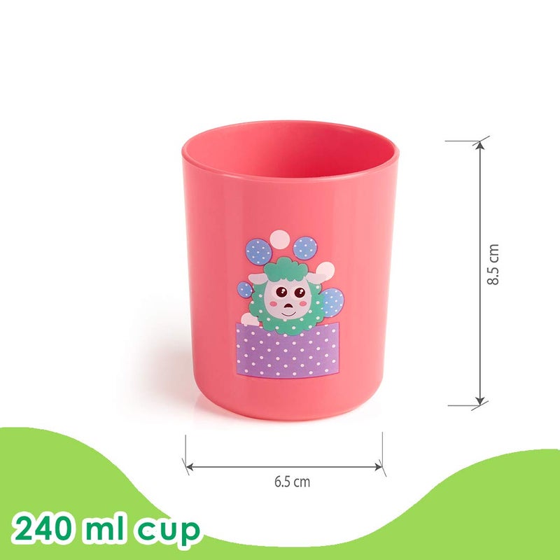 Beebaby Boo Boo Cup for Kids, 100% BPA Free, Training Cup Set for Baby/Toddlers, Unbreakable 3Pcs Baby Tumbler Glass Set, 240 ml, 8 oz.(Pink & Violet, 18M+) - Image 4