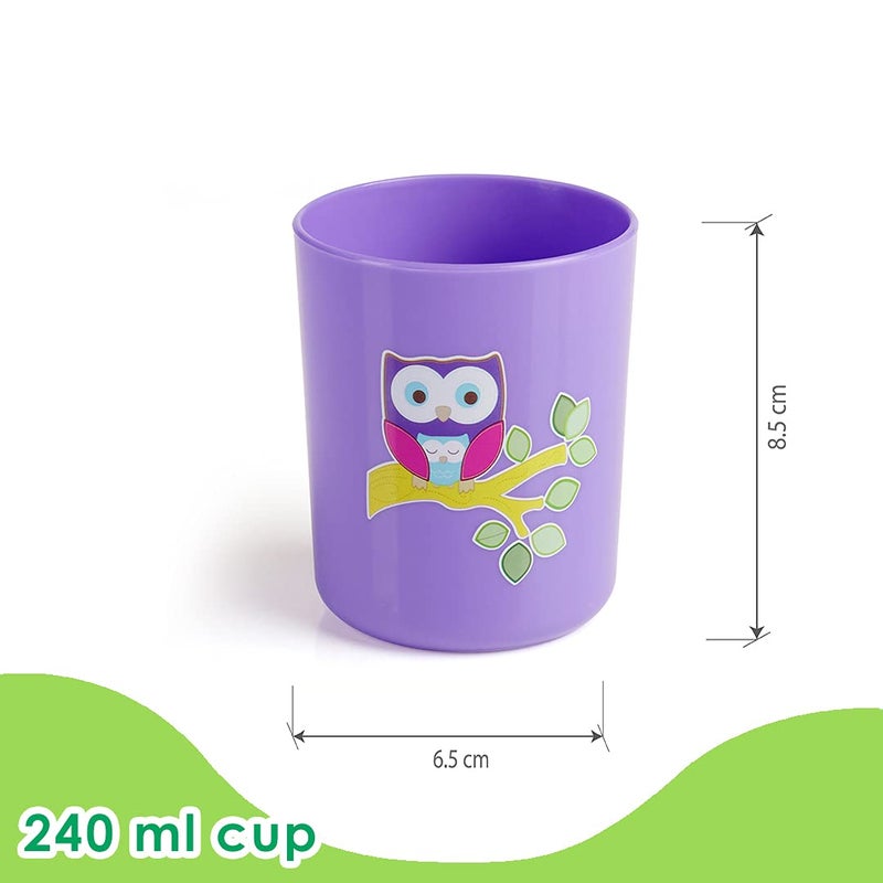 Beebaby Boo Boo Cup for Kids, 100% BPA Free, Training Cup Set for Baby/Toddlers, Unbreakable 3Pcs Baby Tumbler Glass Set, 240 ml, 8 oz.(Pink & Violet, 18M+) - Image 5
